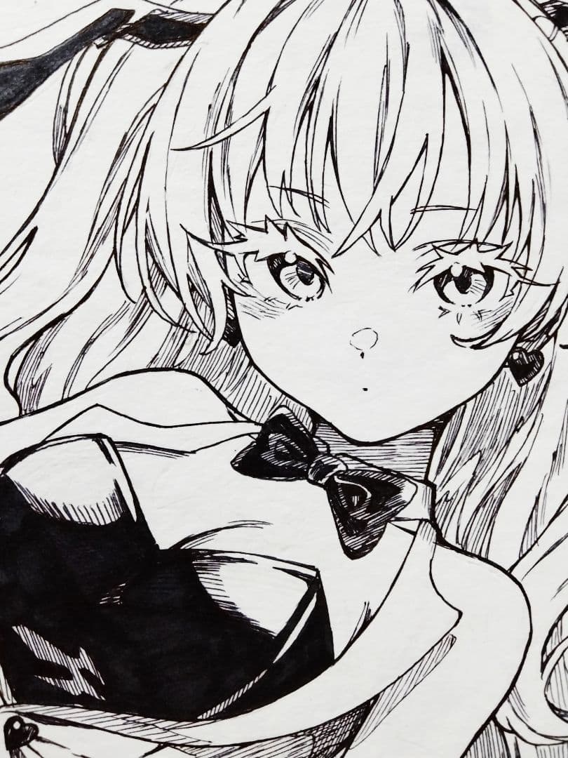 し*こ様 47.オリジナル手描きイラスト　モノクロ