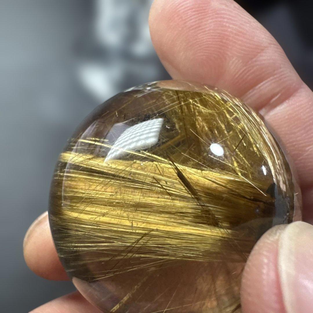 金針ゴールドルチルクォーツ スフィア 約37mm ブラジル産 ガーデン共生