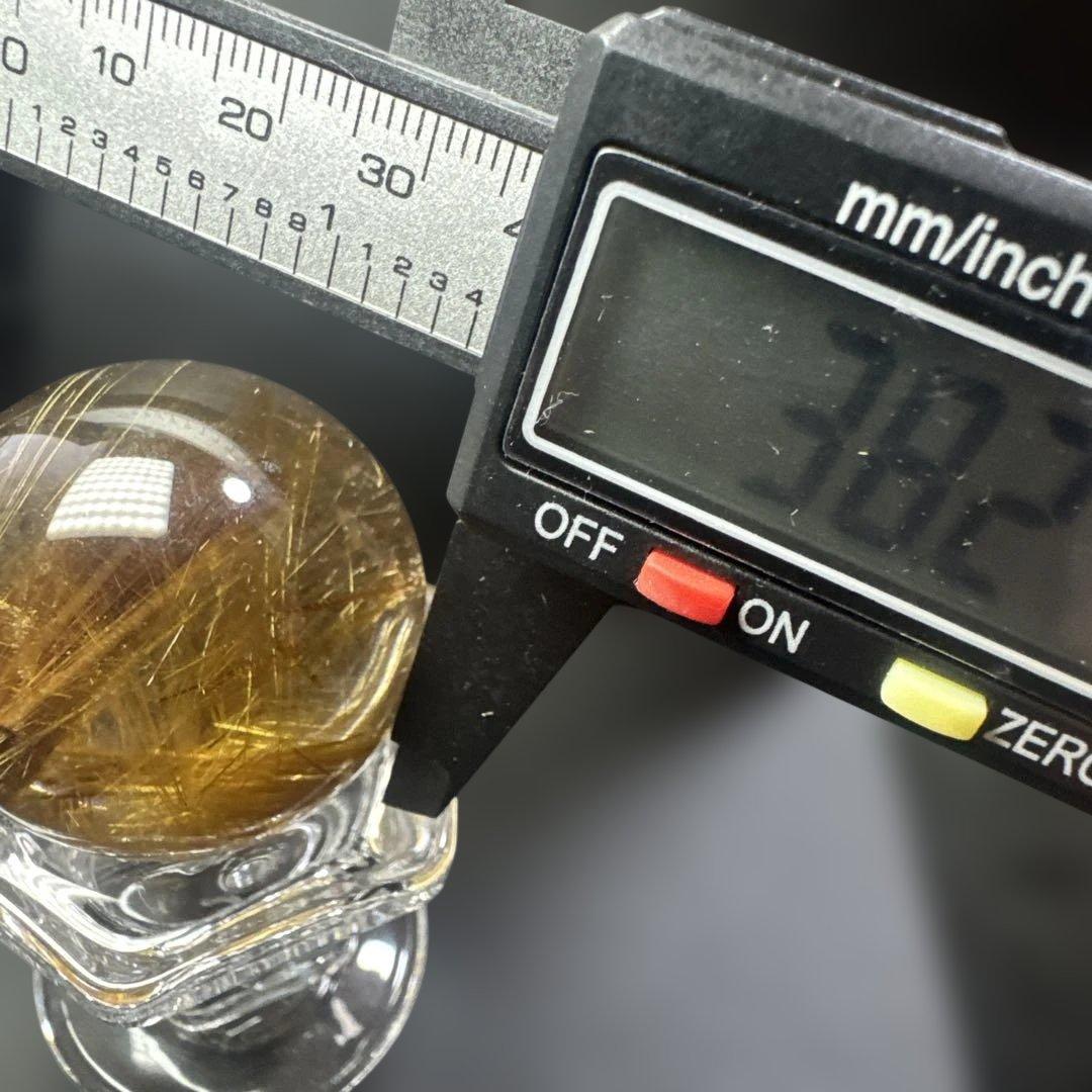 金針ゴールドルチルクォーツ スフィア 約37mm ブラジル産 ガーデン共生