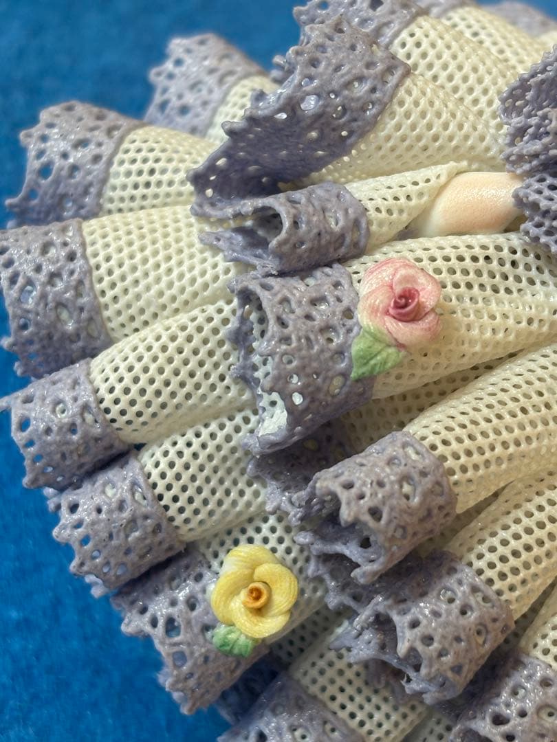 アイリッシュドレスデン　陶器製レースドレス人形　美品　インテリア　フィギュリン