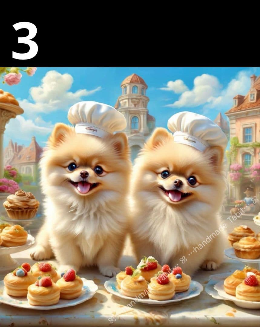 オーダーページ　ハンカチ　春ポメラニアン柄ハンドメイド2/26