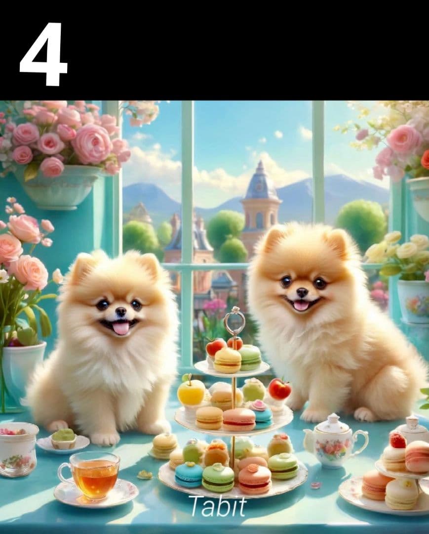 オーダーページ　ハンカチ　春ポメラニアン柄ハンドメイド2/26