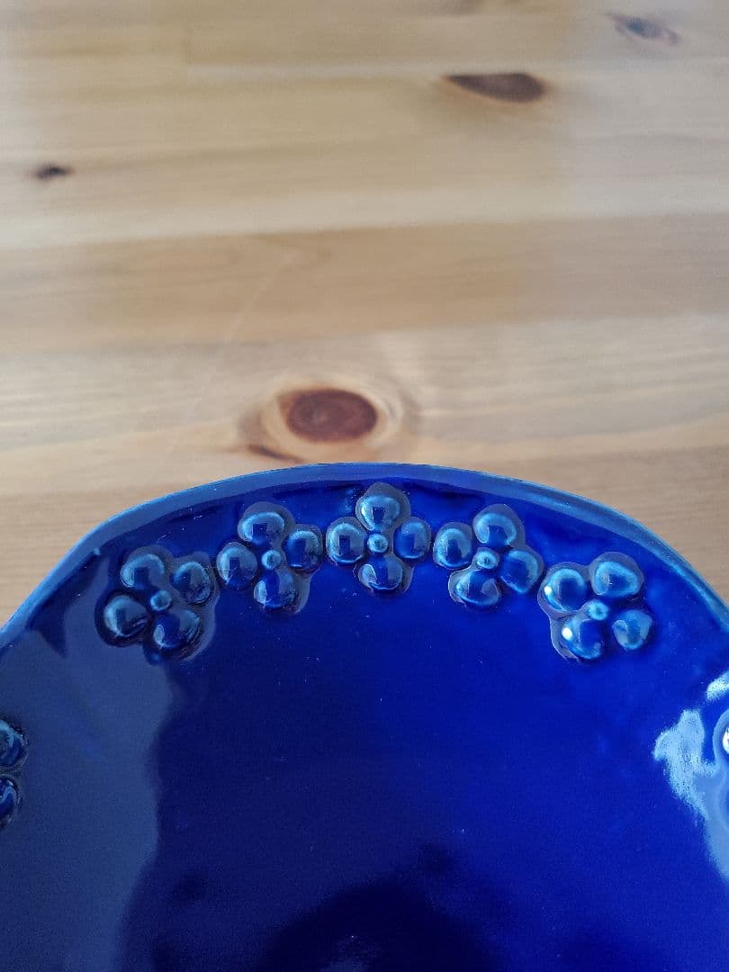 大塚温子　瑠璃　パンジー　小鉢