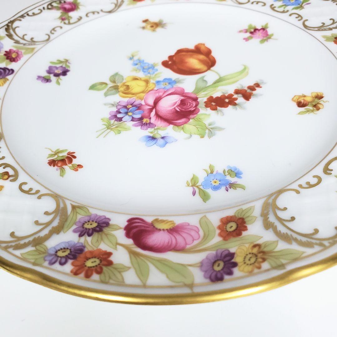 ドイツ製◆シューマンババリア◆ドレスデンフラワー プレート 19.5cm ②