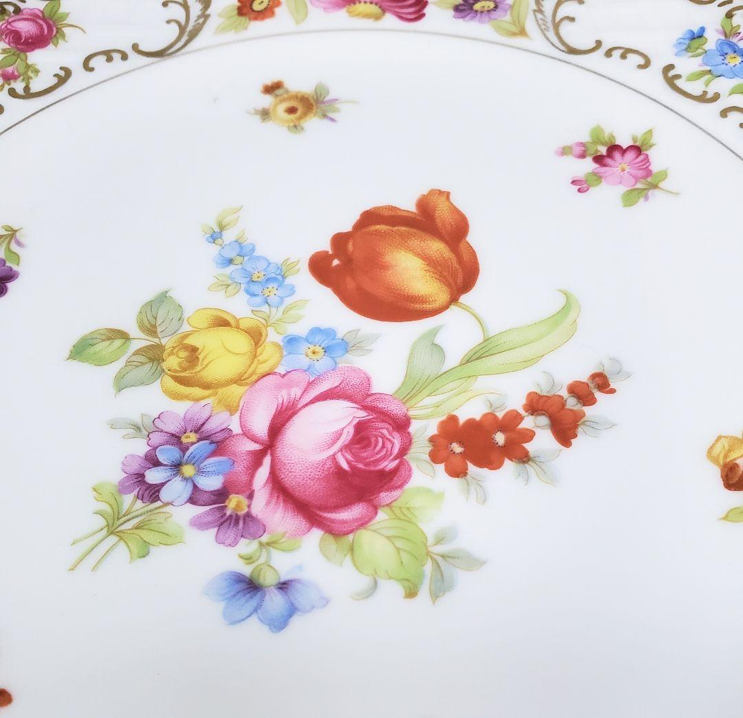 ドイツ製◆シューマンババリア◆ドレスデンフラワー プレート 19.5cm ②