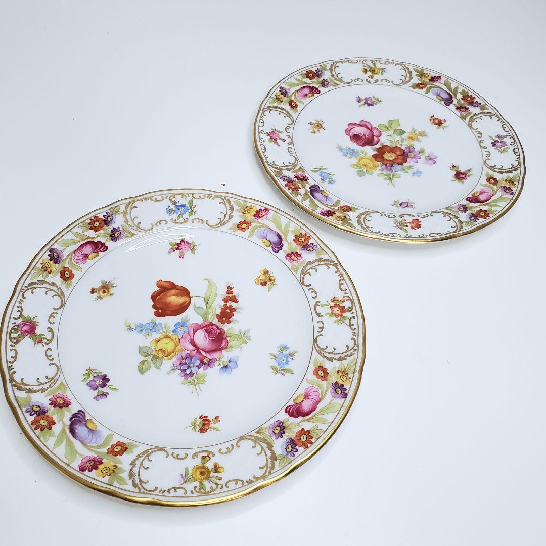 ドイツ製◆シューマンババリア◆ドレスデンフラワー プレート 19.5cm ②