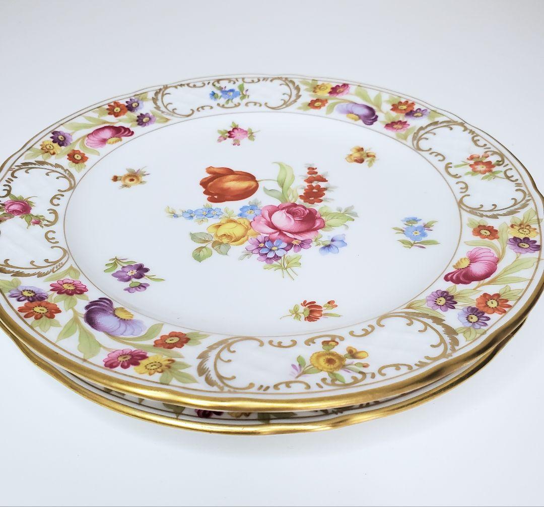 ドイツ製◆シューマンババリア◆ドレスデンフラワー プレート 19.5cm ②