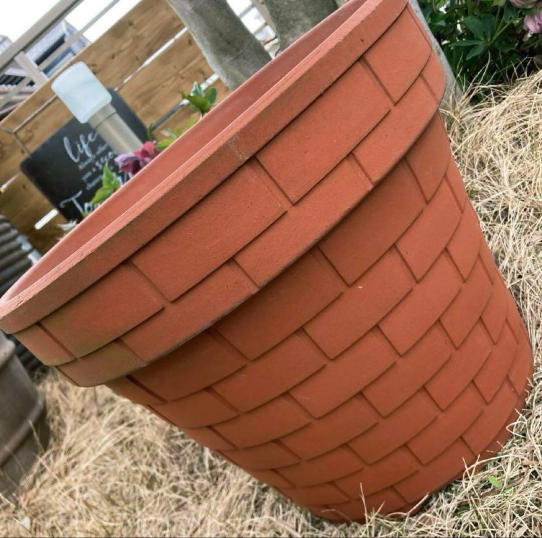 ☆春ガーデン到来☆ 《ガーデン雑貨》　レンガ調テラコッタ鉢 9号 3個セット