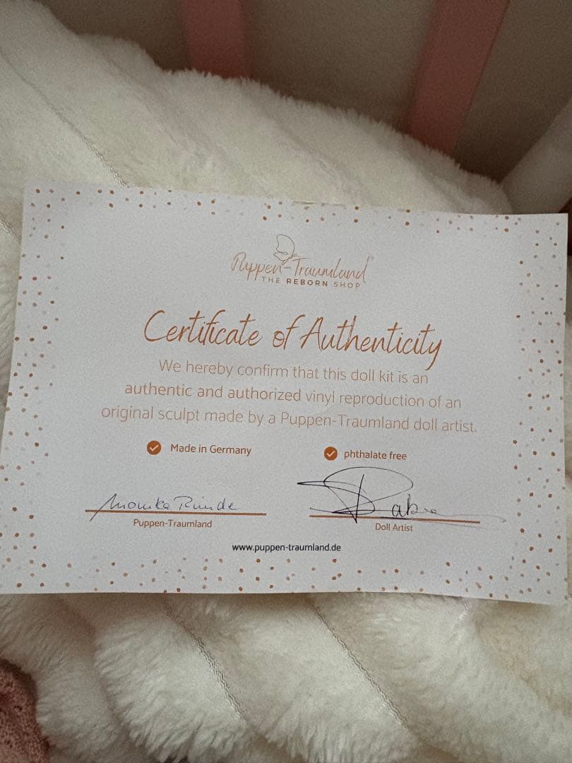 リボーンドール❤︎Emmy❤︎ 正規キット(現在在庫切れ)、証明書付き