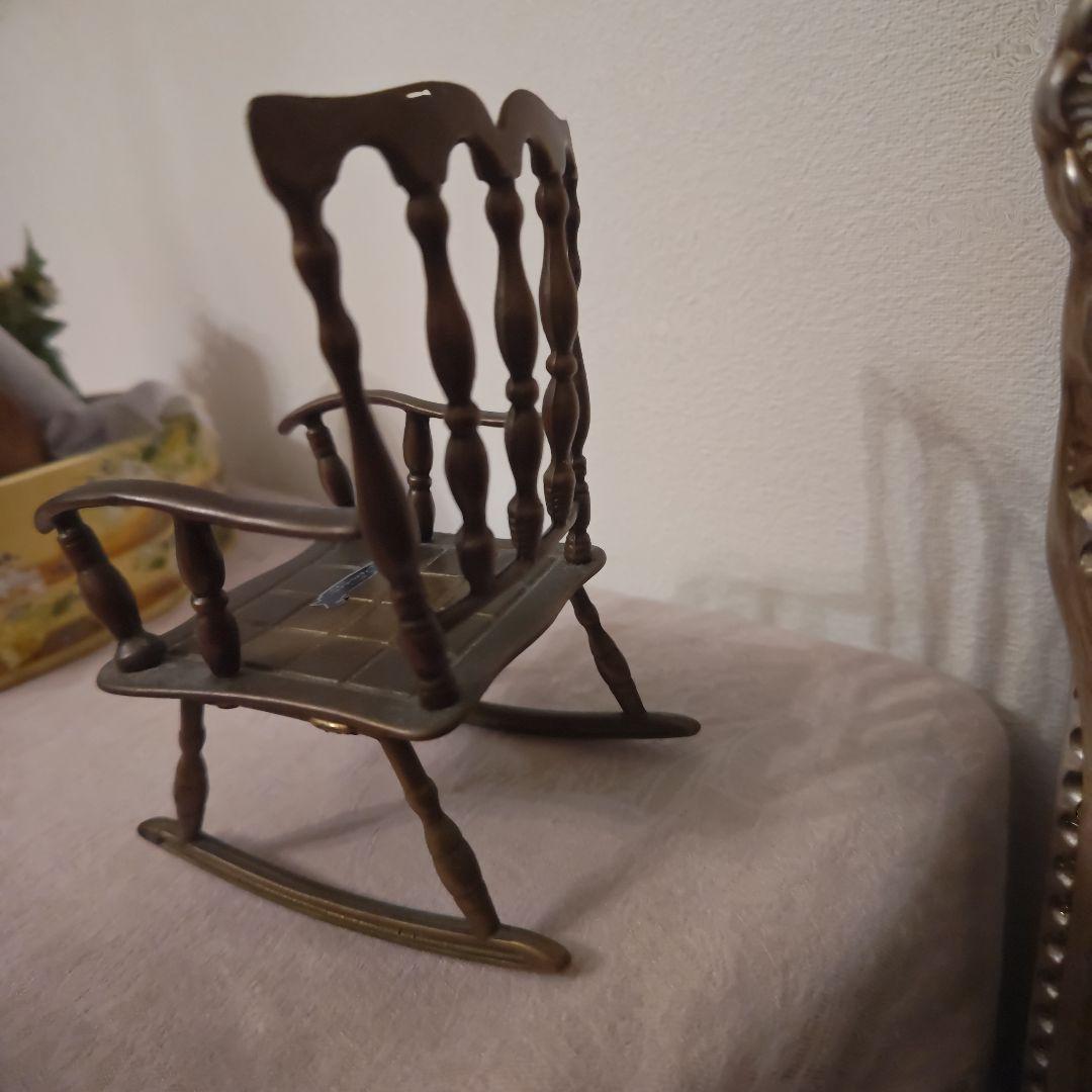 ドマン　ロッキングチェア　ドールチェア　イタリア製　真鍮　アンティーク　ブラス