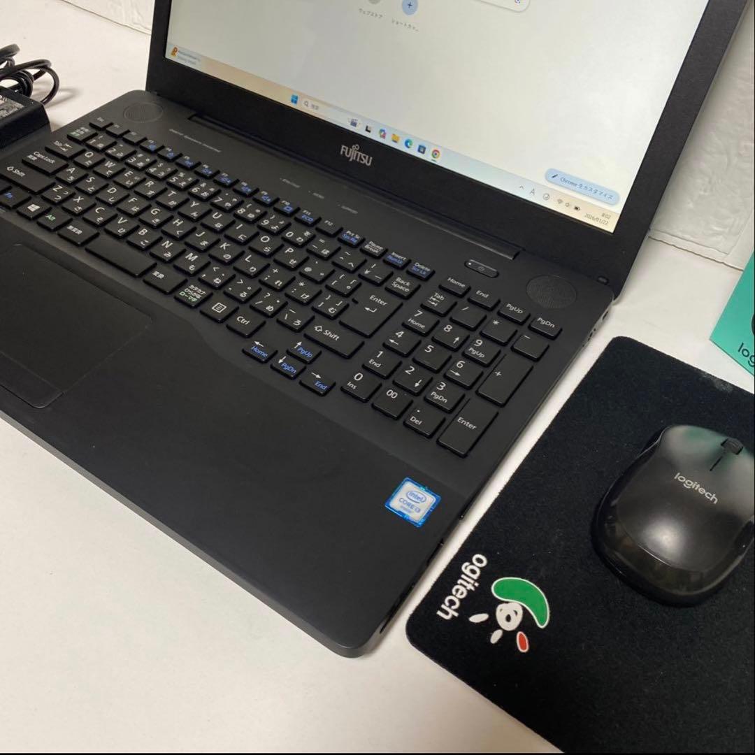 Windows11 オフィス付　高速起動SSD FHD画面　美品富士通ノートPC