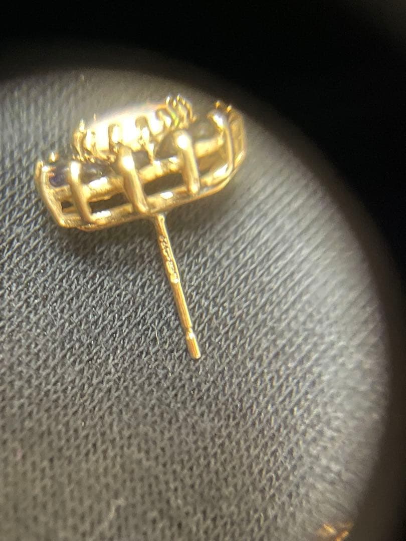 イギリス　ビンテージ　オパールピアス　サファイア　9CT 9Kゴールド　S&Co