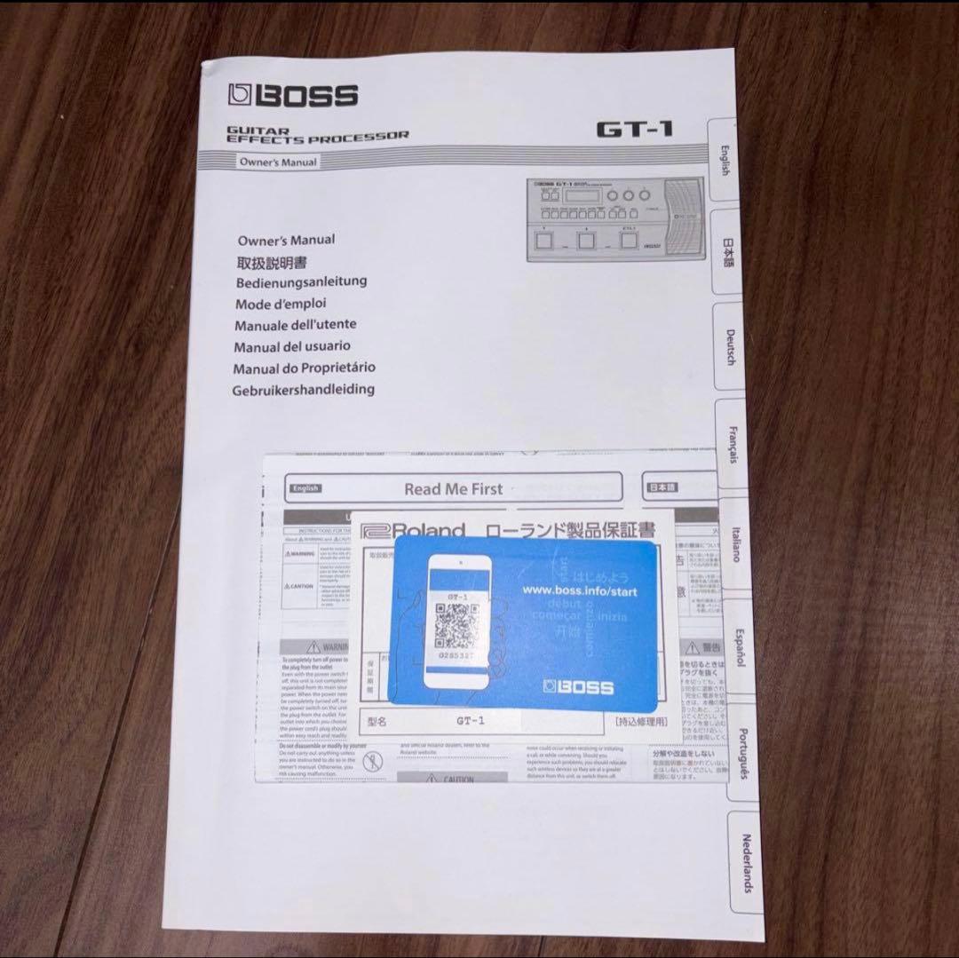 BOSS GT-1 ギターエフェクタープロフェッサー ACアダプタ取扱説明書付き
