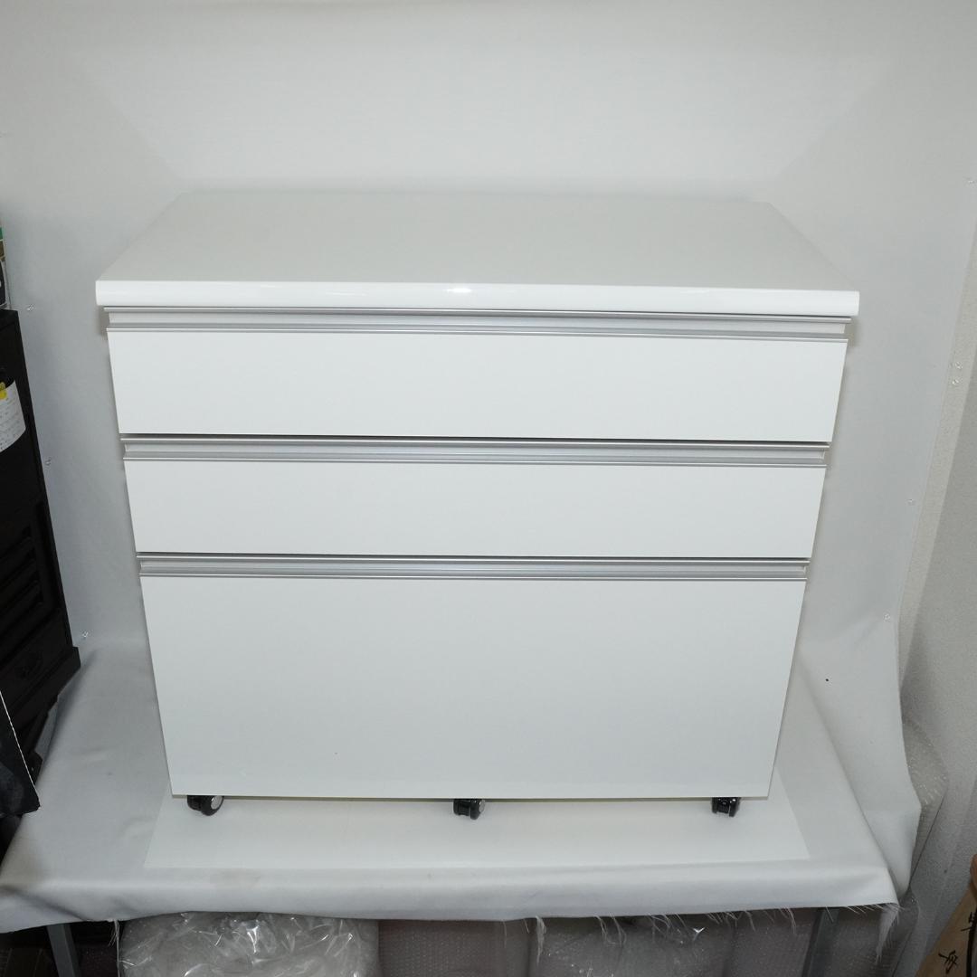 キャスター付き　チェスト 3段　ホワイト　タンス　キッチンカウンター