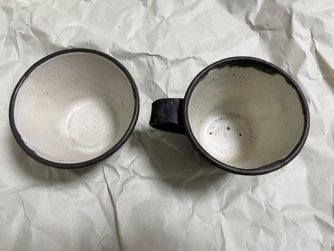 沖誠 器 炭化ボーダー器 食器 皿 マグカップ セット 作家