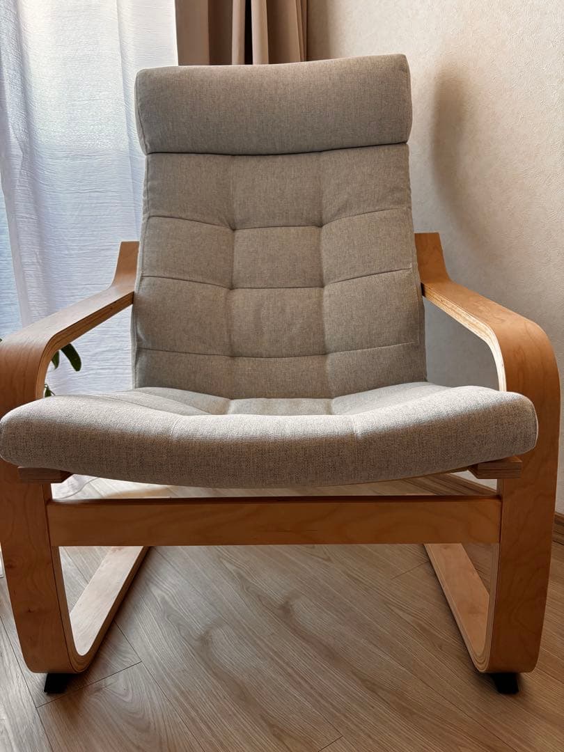 POÄNG ポエング パーソナルチェア, バーチ材突き板/グンナレド ベージュ