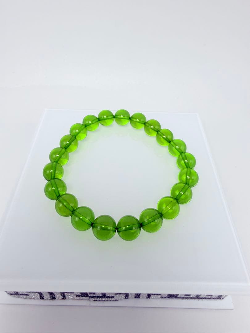 【琥珀/最強品質】希少グリーンアンバー＊約9.5mm＊　天然石ブレスレット