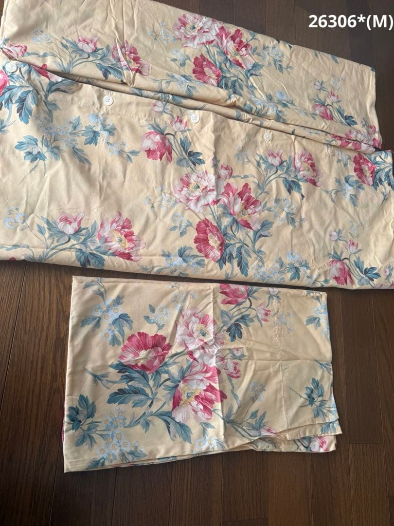 Ralph Laurenラルフローレン、掛け布団カバー、枕カバー、花柄、コットン