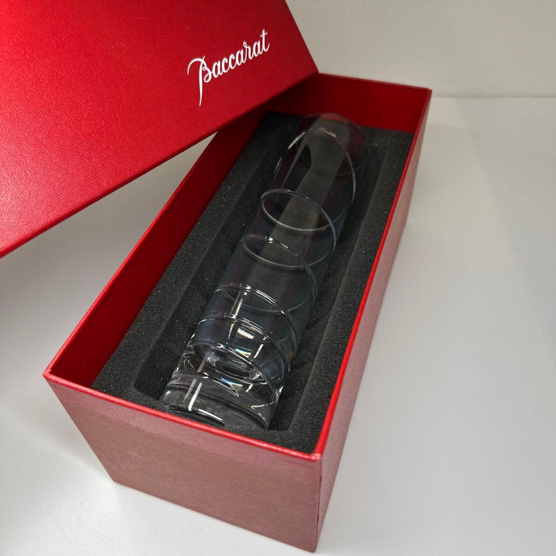 バカラ　スパイラル　フラワーベース　共箱　高さ20㎝ 東Y7-0410☆2F