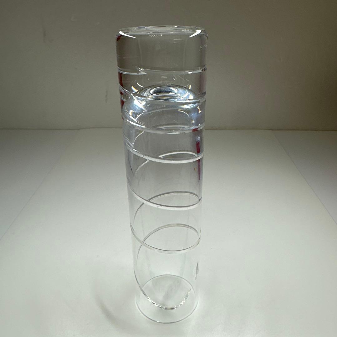 バカラ　スパイラル　フラワーベース　共箱　高さ20㎝ 東Y7-0410☆2F