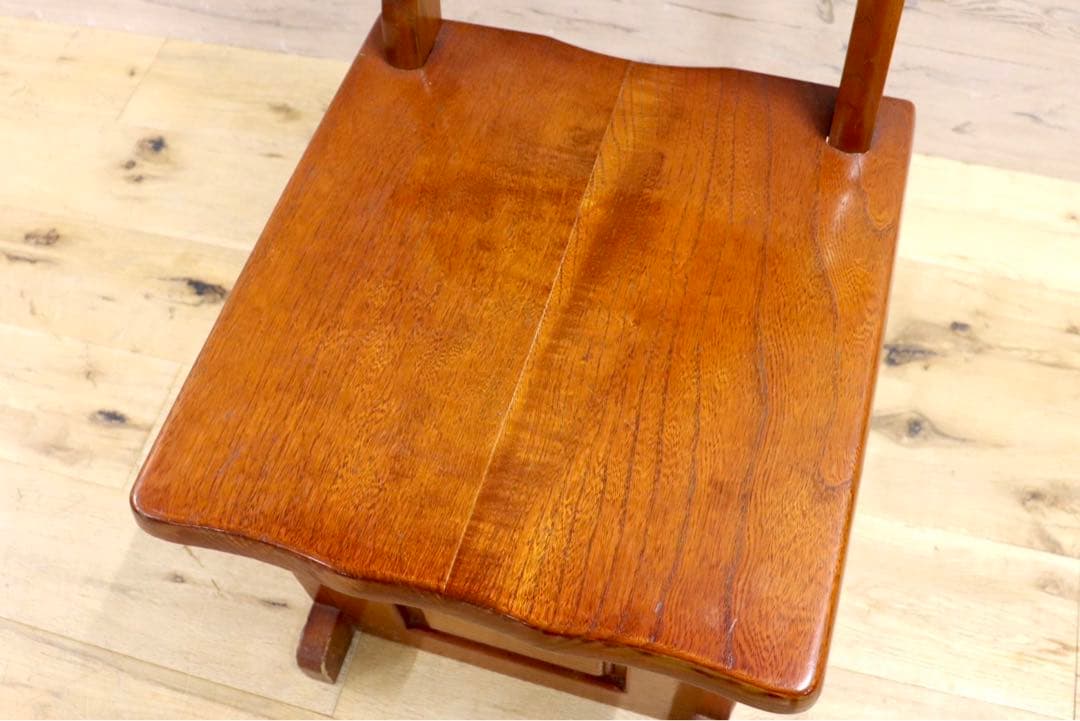 GMHS347B○石橋武士作 伝統木芸士 1人掛けベンチ ダイニングチェア 収