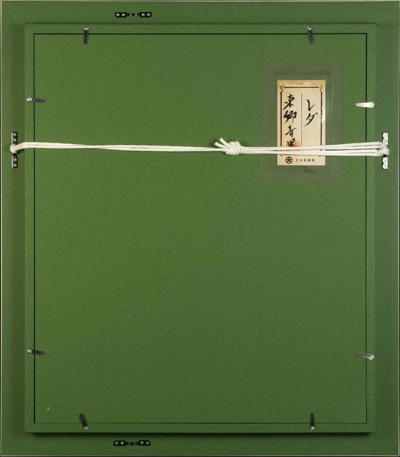 東郷青児　油彩　肉筆『レダ』表裏サイン　共シール　大丸シール　F8　額　b871