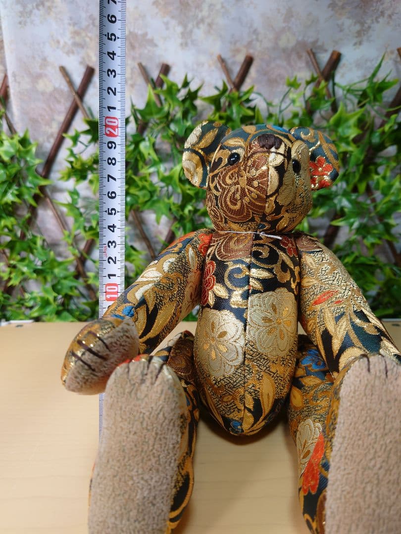 黒船堂 テディベア teddy bear錦織り JAPAN　キラキラGOLD ☆