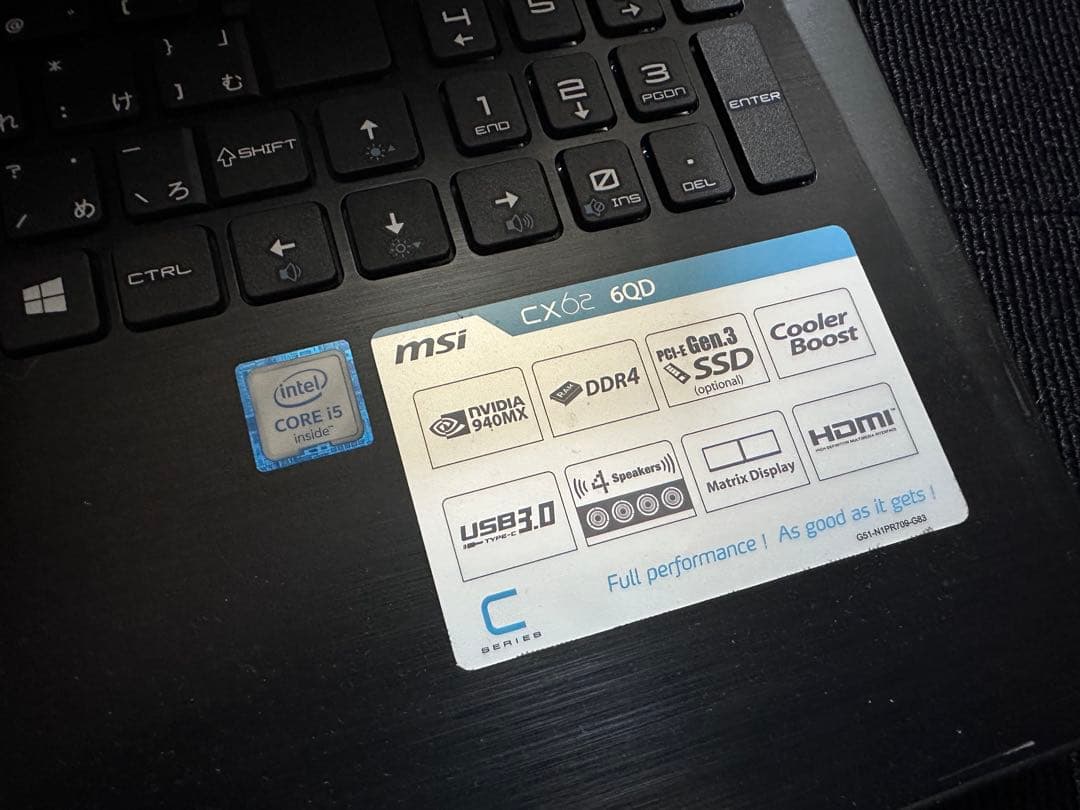 MSI CX62 60D ゲーミング ノートPC Intel Core i5