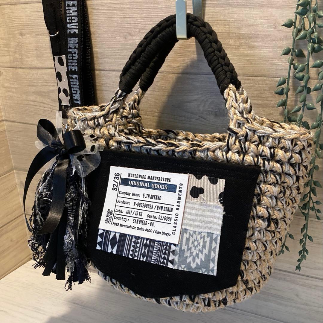 ゆりこんた様オーダー ハンドメイドバッグ デニムリメイク リメイクデニムバッグ