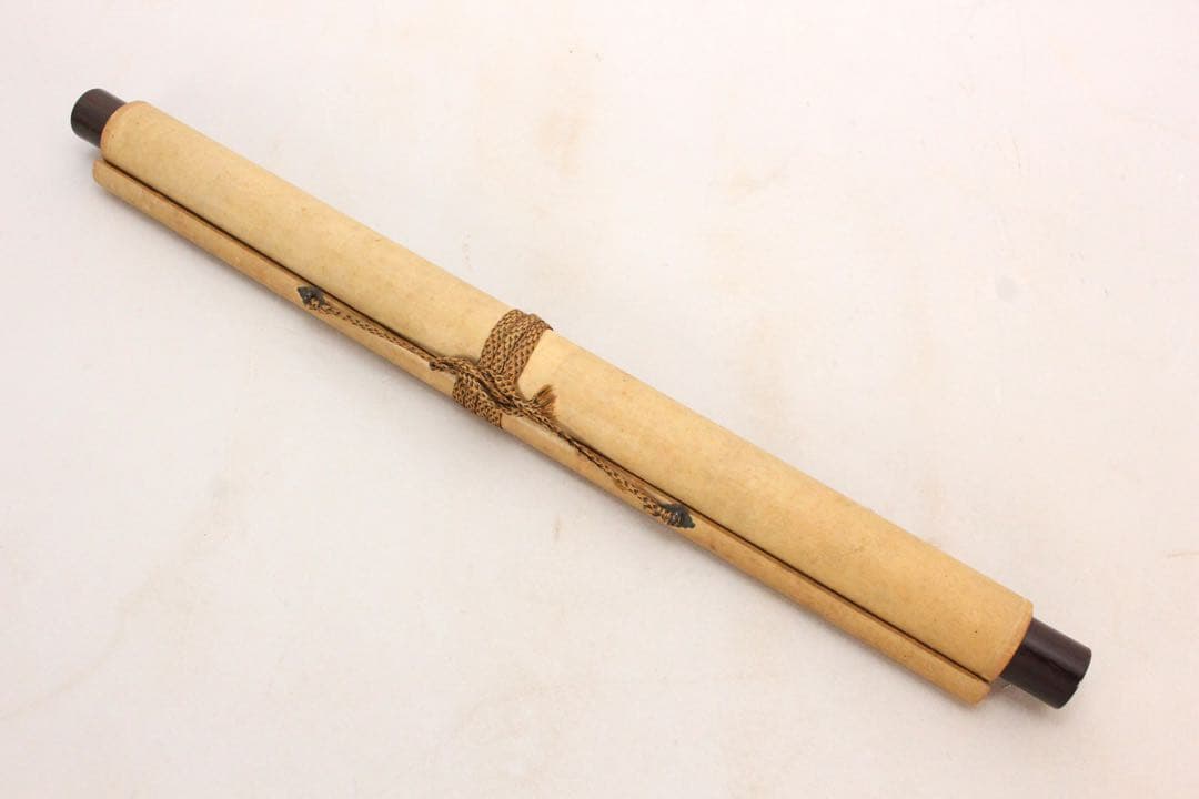 No5282 掛軸　倉田績　五行書　紙本　合箱(蓋無し) 茶掛　古美術　送料無料