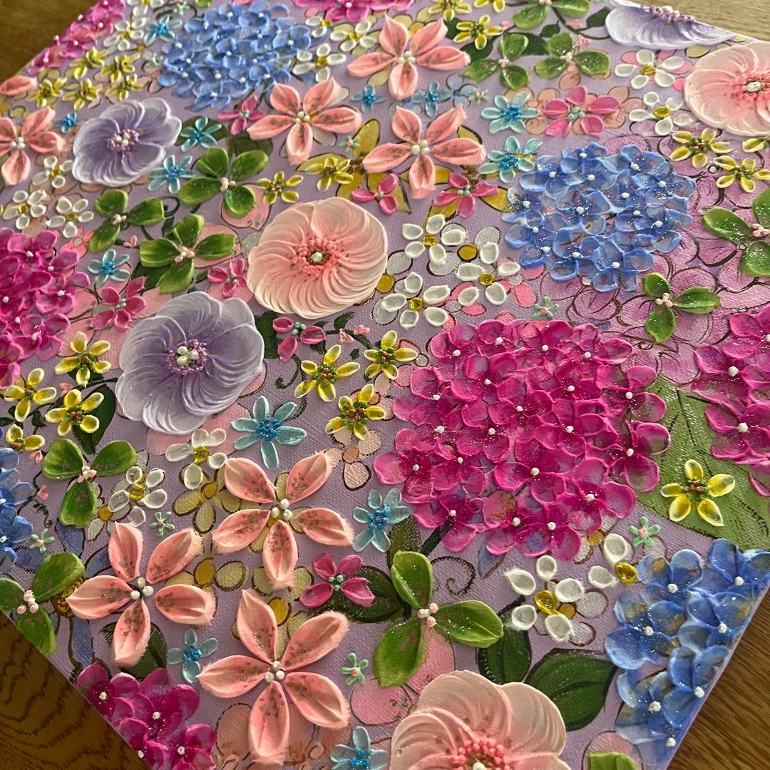 原画 フラワーアート 花の絵 花柄 ボタニカル 花図鑑　花　ガーデン 紫陽花