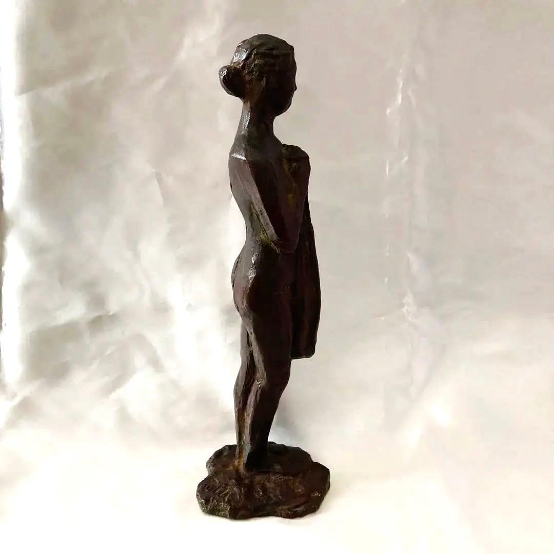 峯　孝氏作　『祈り』ブロンズ彫刻 約25cm