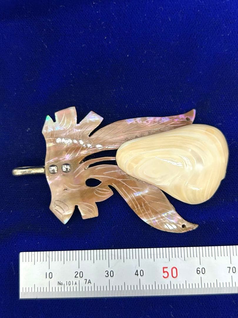 アンティーク　天然シェル　洋梨ペンダントトップ　レア