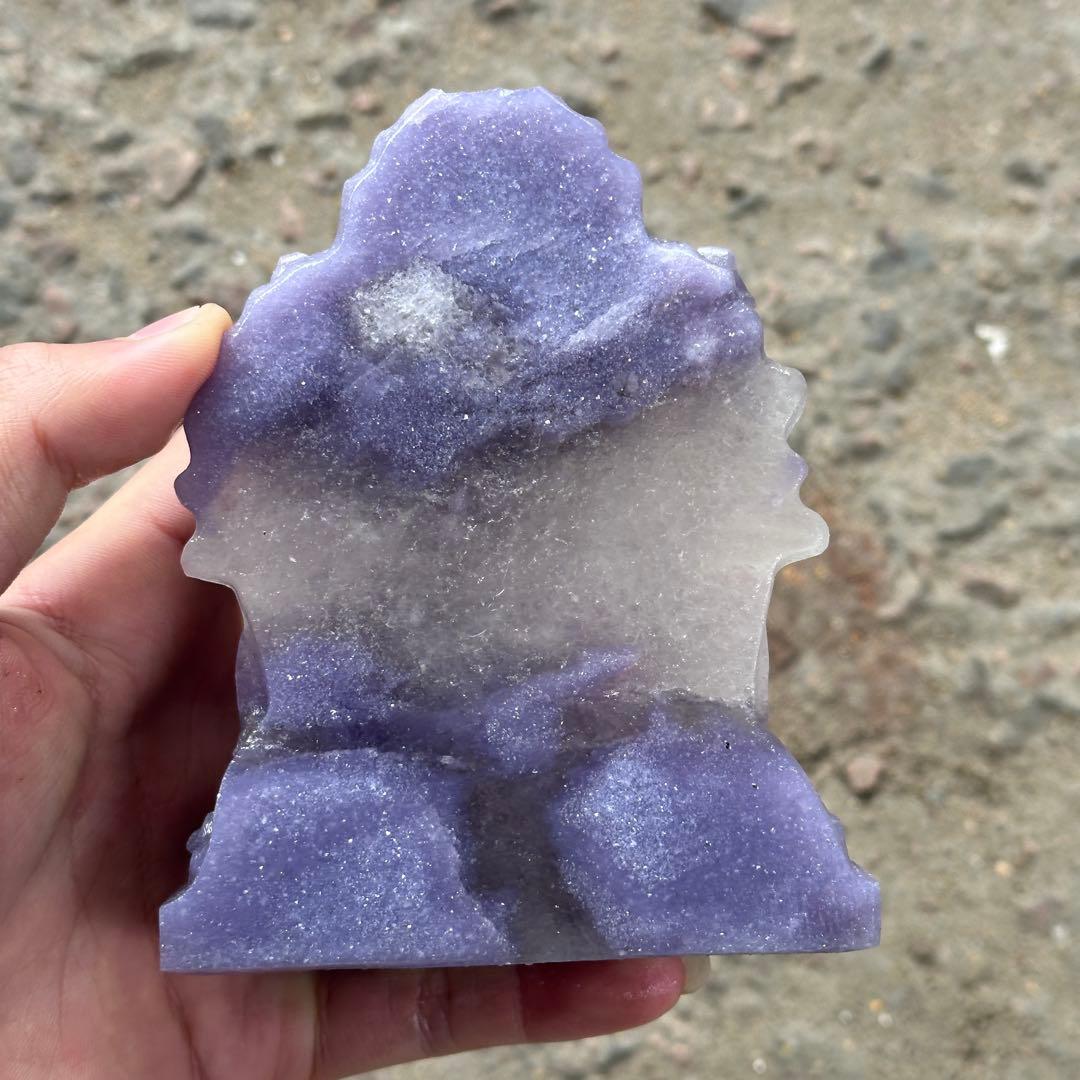 天然石紫雲母ガネーシャ　置物　ご購入前に在庫確認G.1100