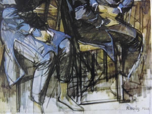 小磯良平、【女達の休息】、希少な大判額装用画集より、美品、新品額装付