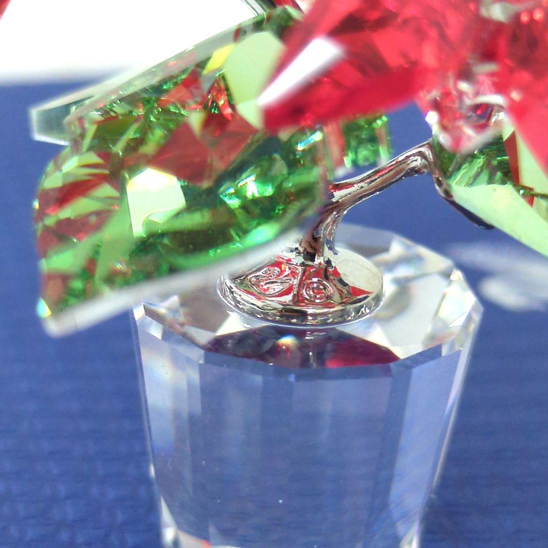 スワロフスキー ポインセチ 置物 ラインストーン 【極美品】
