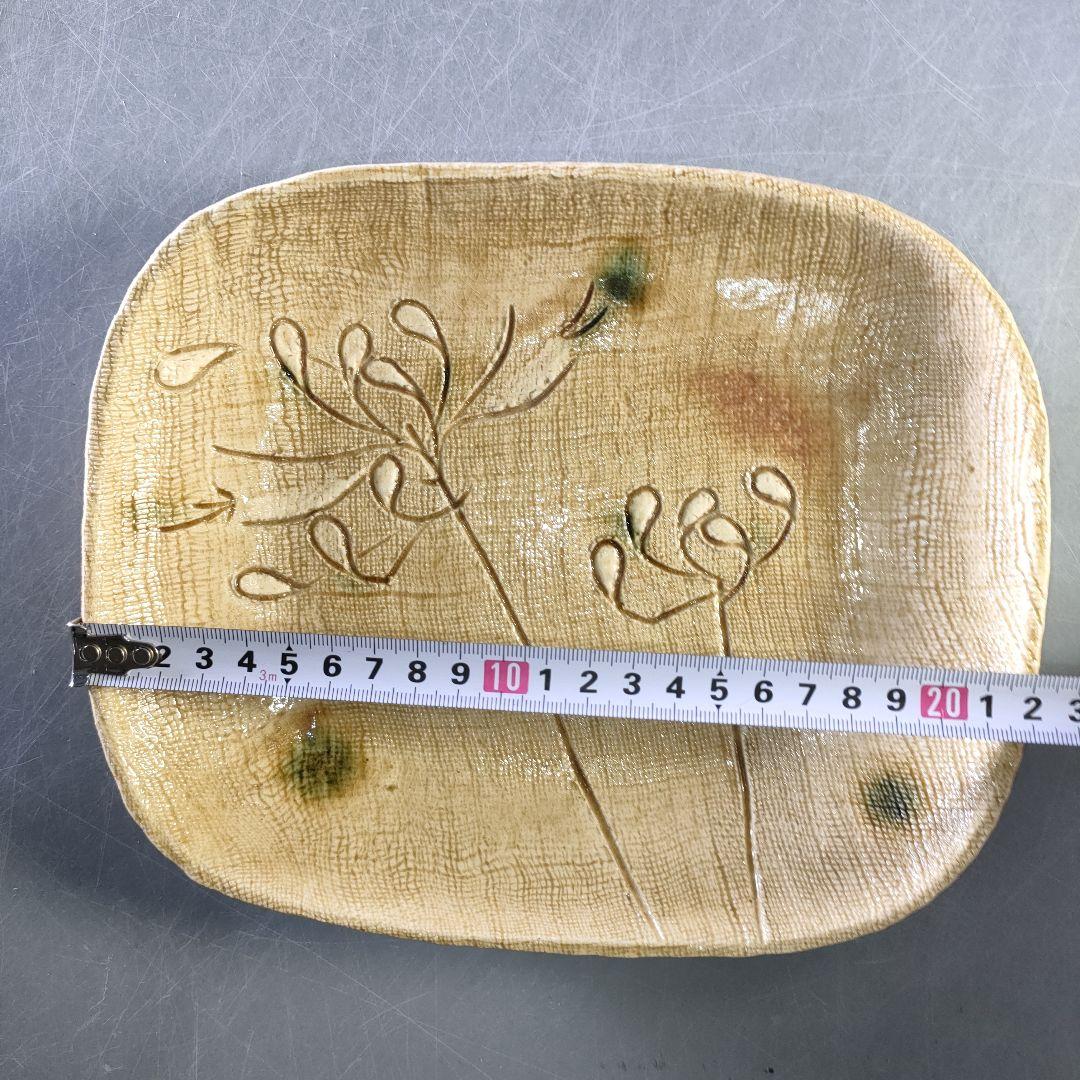 A1257-3/ 加藤伸也 作/黄瀬戸組皿5客/共箱/銘々皿/飾皿/懐石道具/