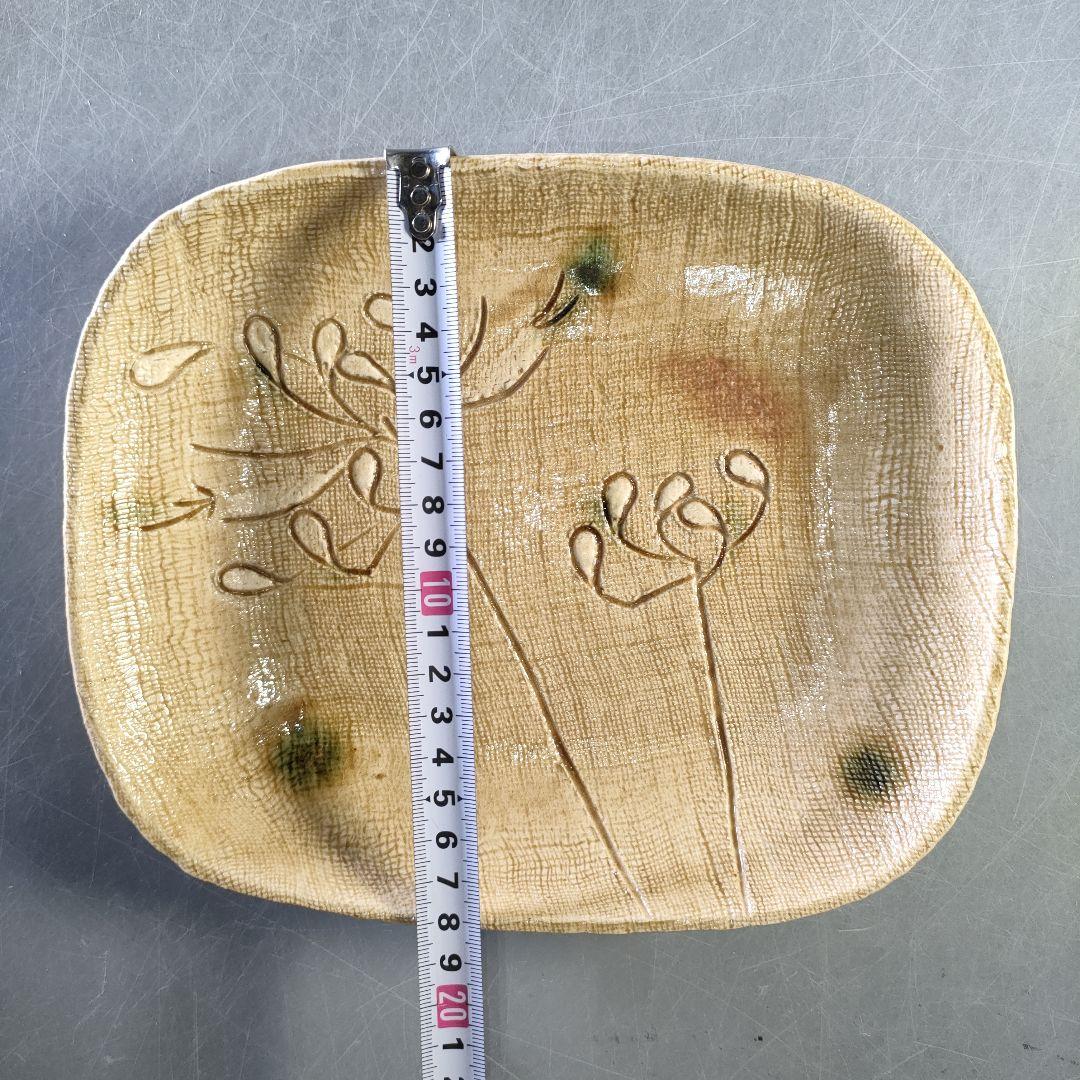 A1257-3/ 加藤伸也 作/黄瀬戸組皿5客/共箱/銘々皿/飾皿/懐石道具/