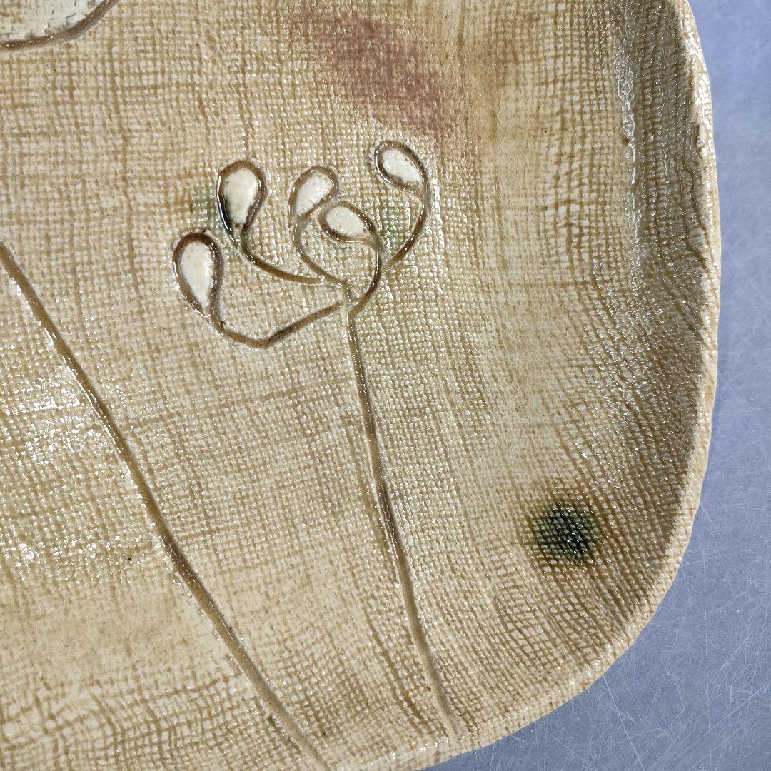 A1257-3/ 加藤伸也 作/黄瀬戸組皿5客/共箱/銘々皿/飾皿/懐石道具/