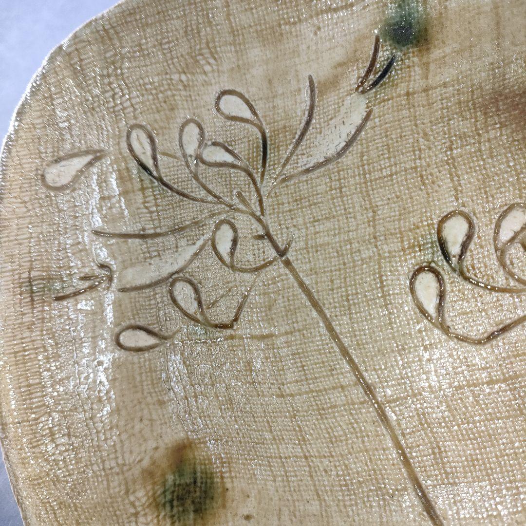 A1257-3/ 加藤伸也 作/黄瀬戸組皿5客/共箱/銘々皿/飾皿/懐石道具/