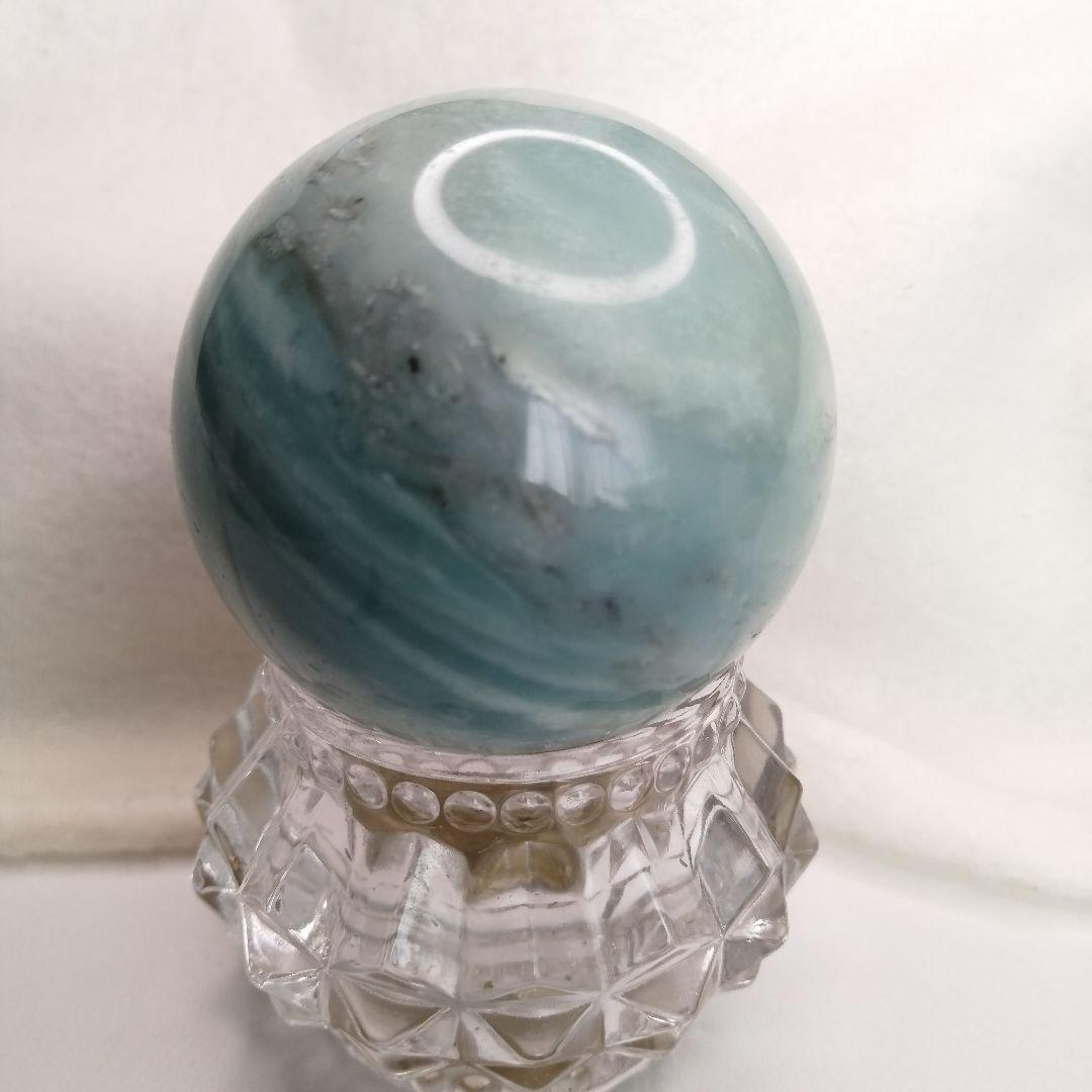 【新品】3-29　海の中の層が見えたり、ジオードが白波のような神秘的なスフィア