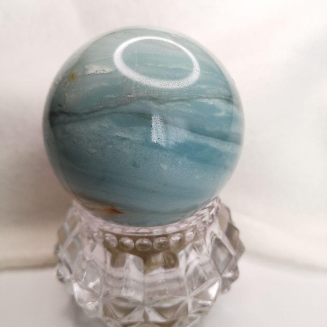 【新品】3-29　海の中の層が見えたり、ジオードが白波のような神秘的なスフィア