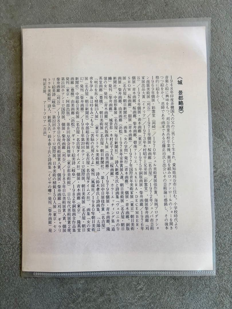 城景都 直筆原画 女性像1983 額装＋画集付