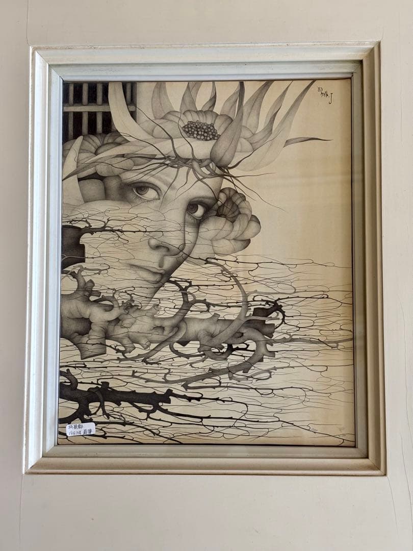 城景都 直筆原画 女性像1983 額装＋画集付