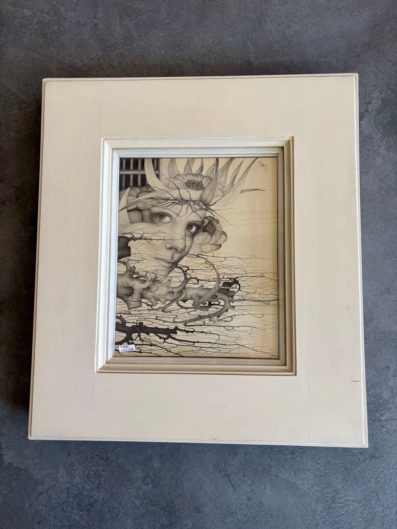 城景都 直筆原画 女性像1983 額装＋画集付