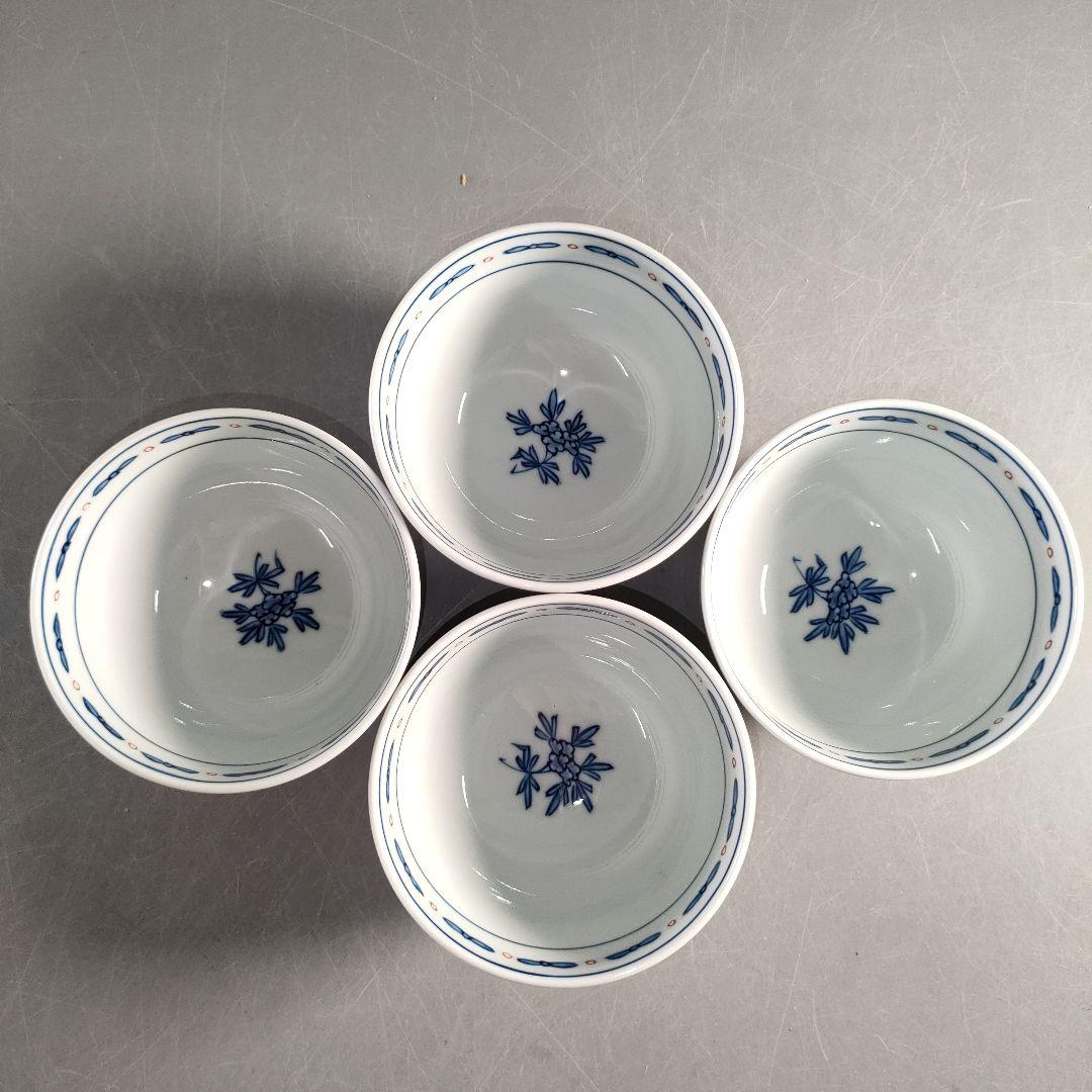 A1322-2/有田焼/源右衛門窯/染錦獅子牡丹絵飯碗4客/共箱/飾鉢/懐石道具