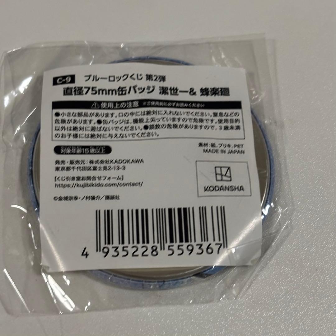 ブルーロック くじ 蜂楽廻 潔世一 缶バッジ