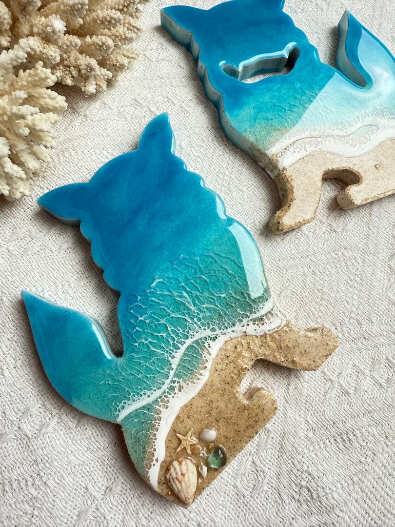 本日限定SALE！自立シーサー　沖縄　海レジン