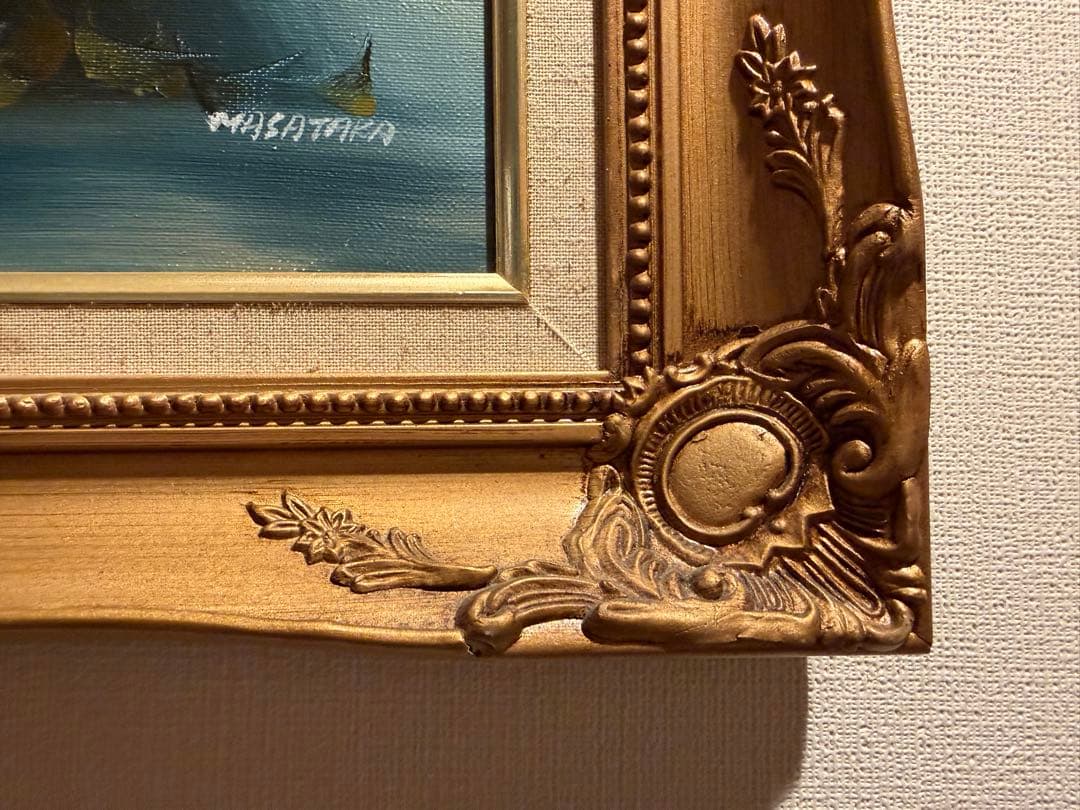 55cm×44cmアンティーク額縁　花瓶の油絵