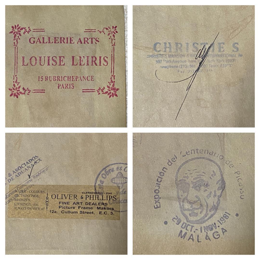 模写 額縁付き パブロ・ピカソ 肉筆 油彩 ペーパー